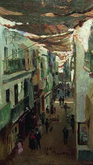 Ilya Repin Street of the Snakes in Seville oil painting picture